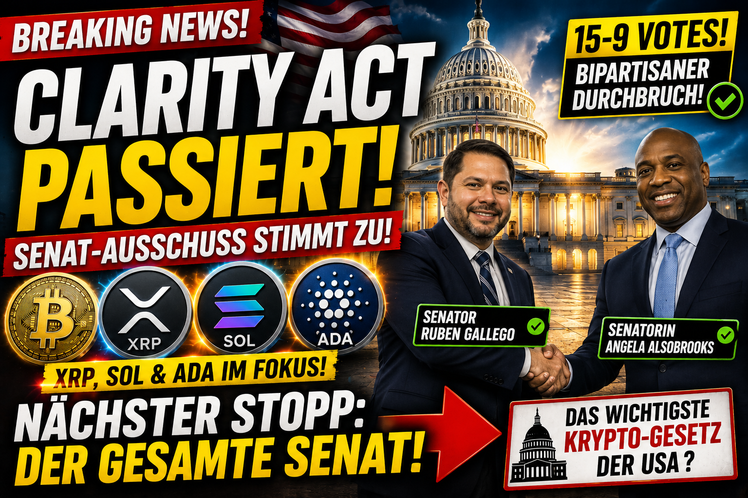 BREAKING: CLARITY Act offiziell weitergeleitet! Der Kryptomarkt blickt jetzt auf den Senat