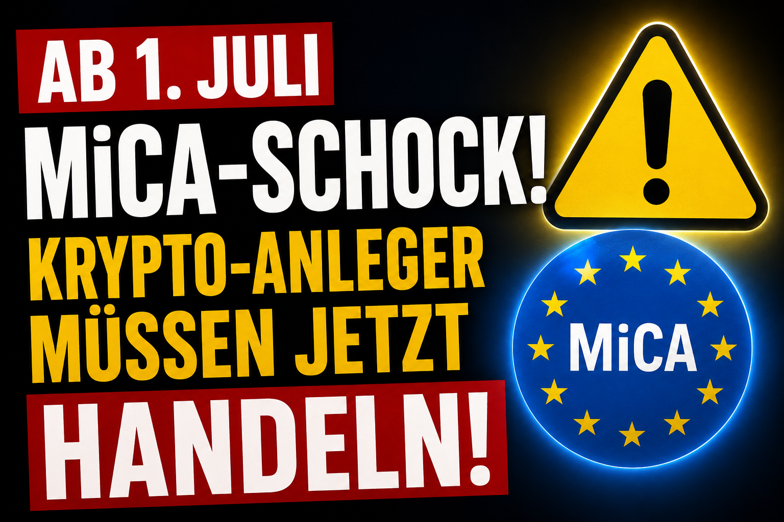 MiCA-Schock ab 1. Juli: Warum viele Krypto-Anleger jetzt handeln müssen!