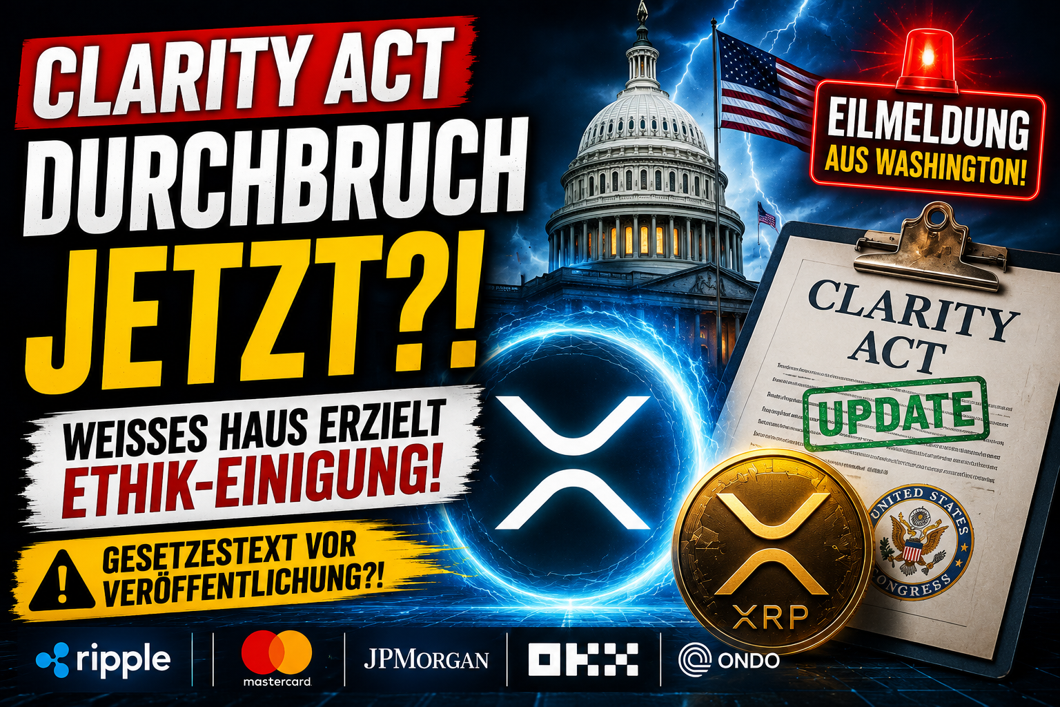 CLARITY Act vor dem Durchbruch? Weißes Haus erzielt offenbar Einigung!